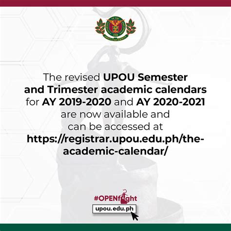The UPOU Academic Calendars : UP Open University Helpdesk.